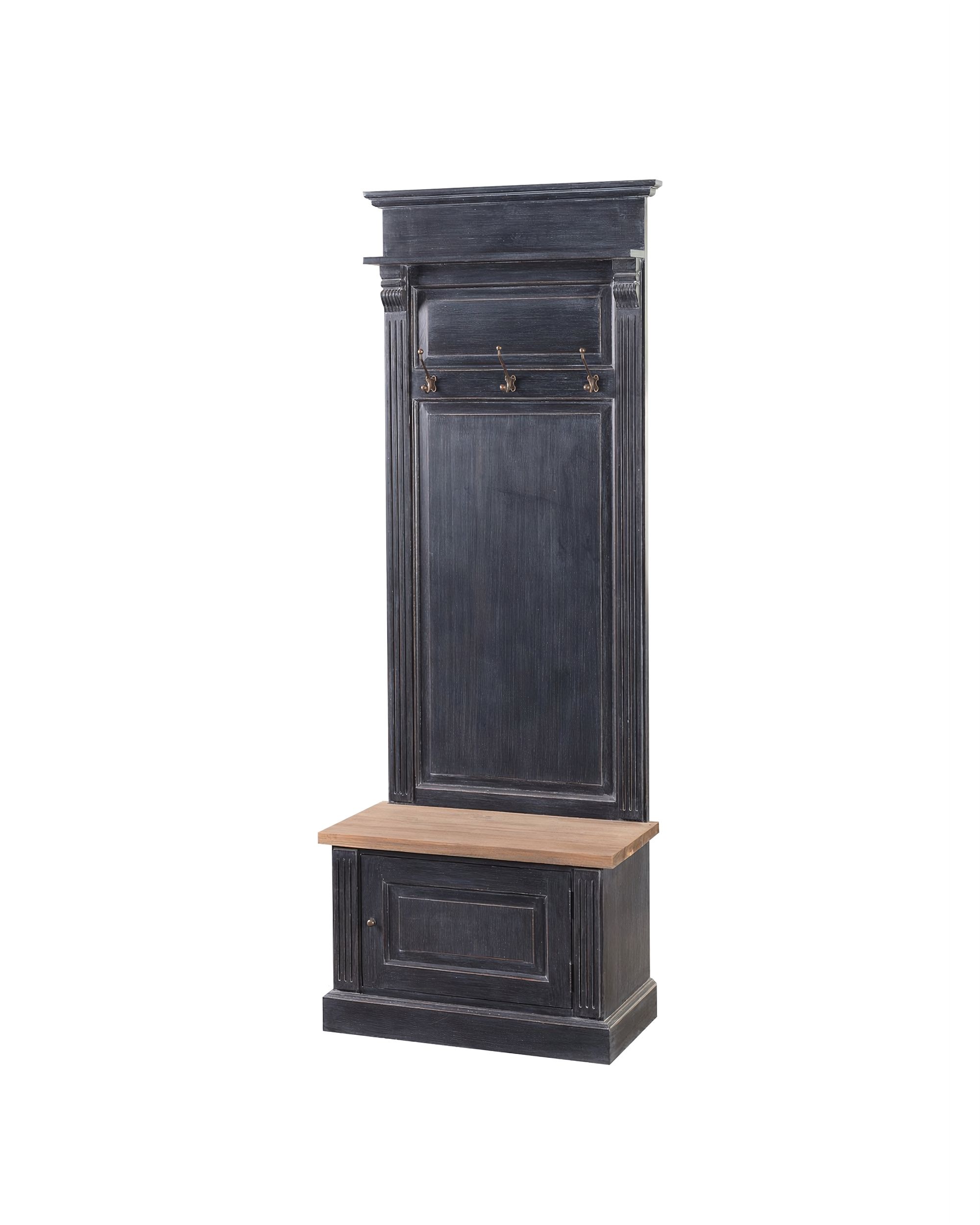Bradford előszobai gardróbszekrény 79x45x210 old black & natural