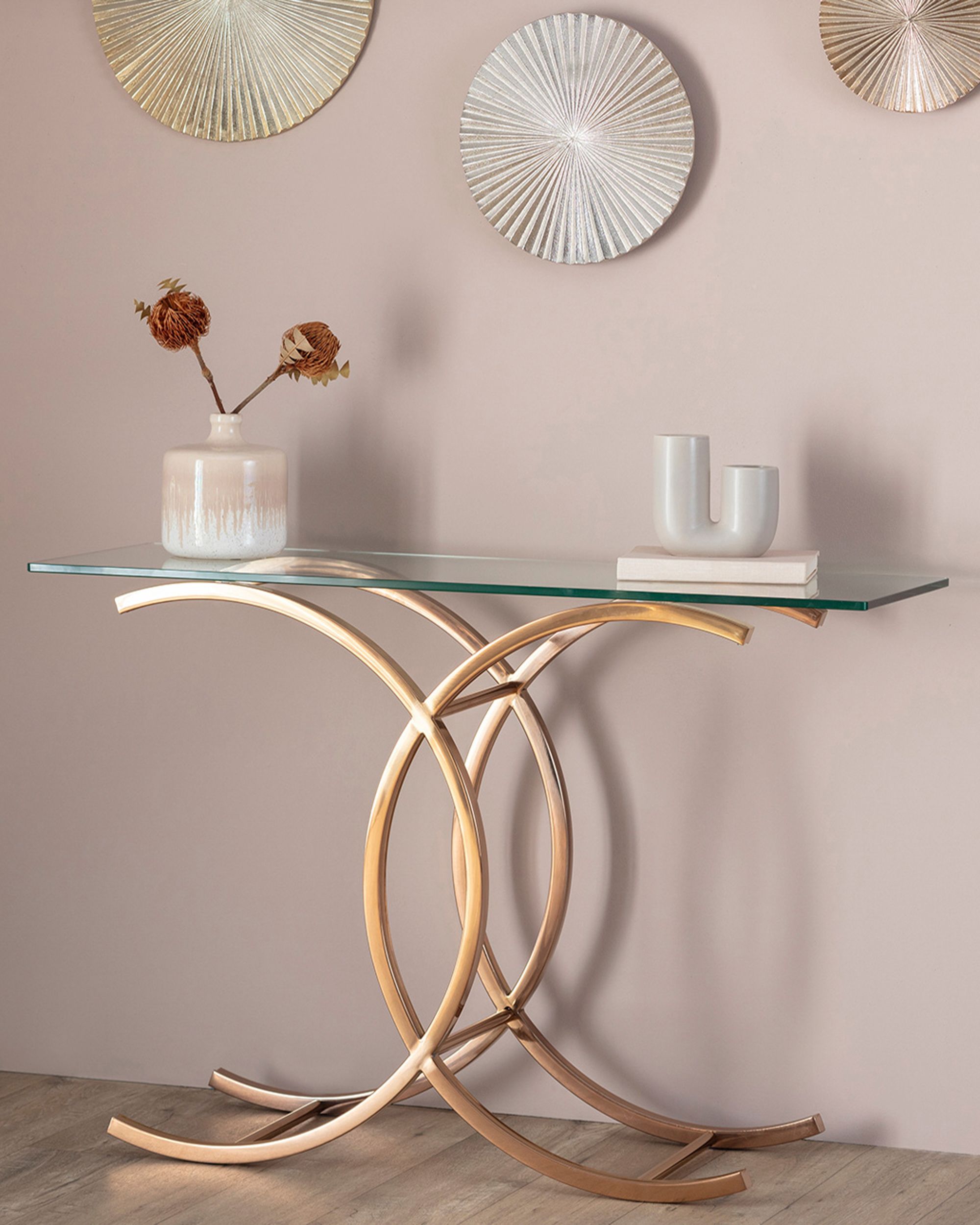 Chica rose gold konzolasztal 128x40x79cm (hover)