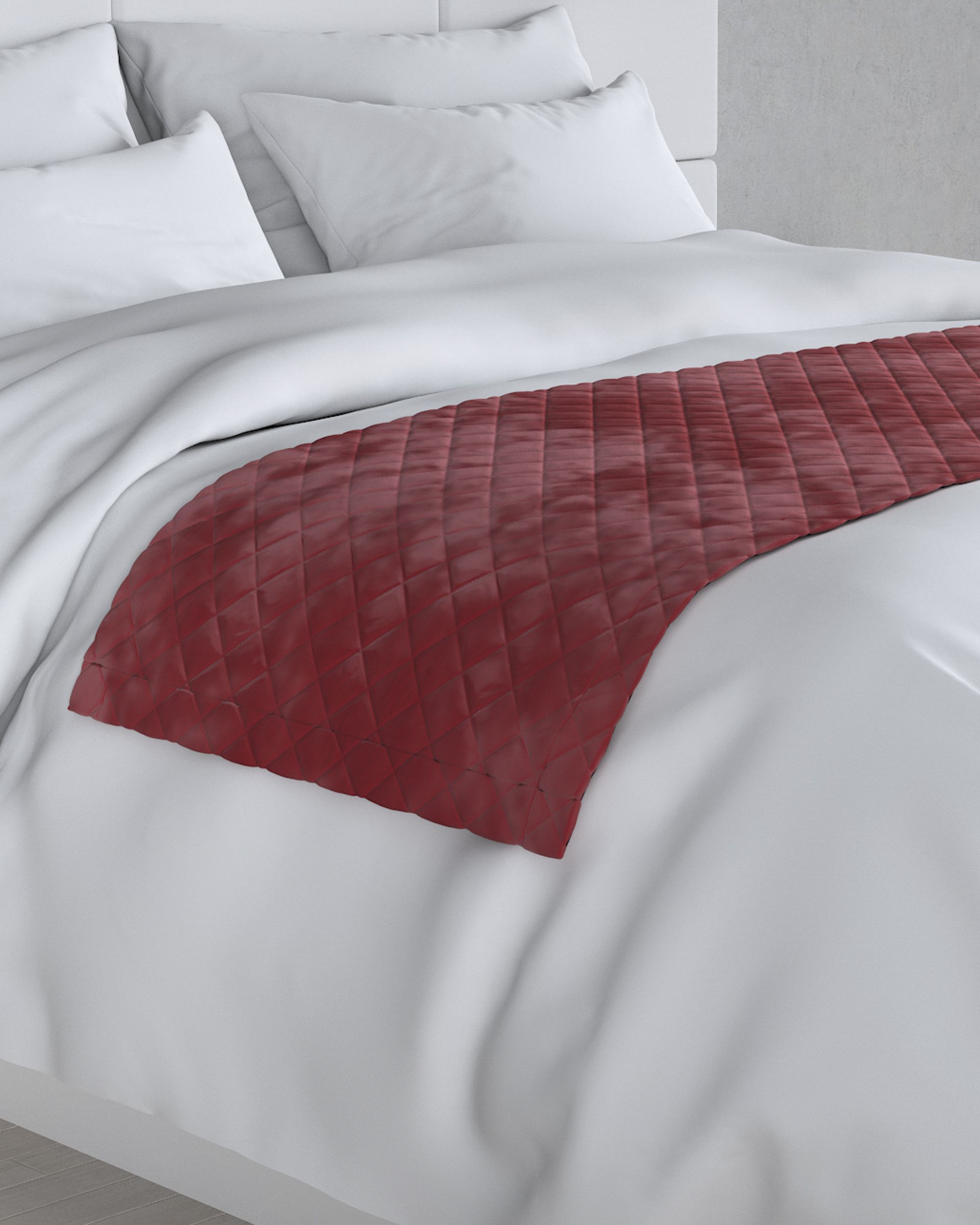 Bársony futó ágytakaró hotel 60x200cm termék színe piros szövet fényes, welwet