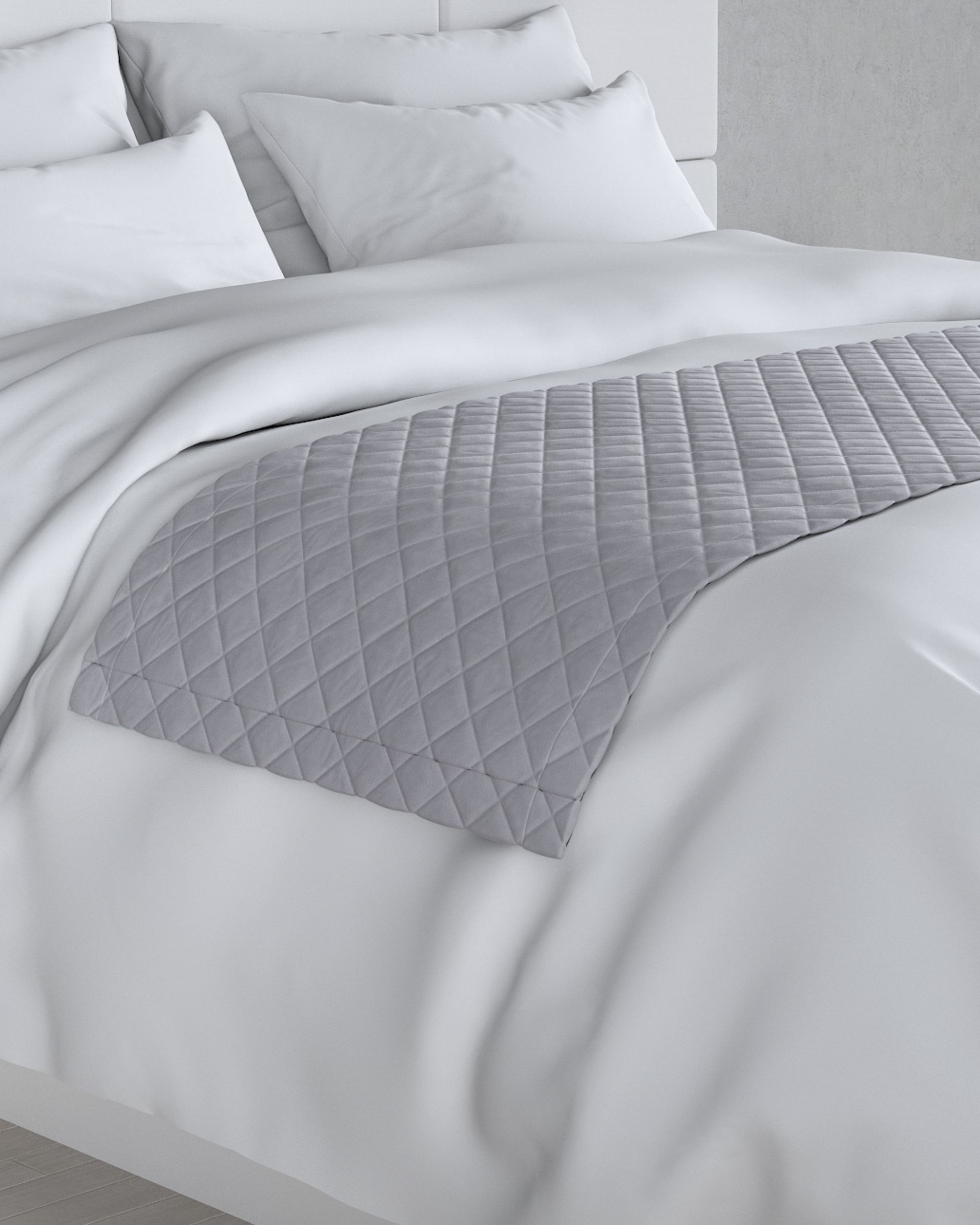 Bársony futó ágytakaró hotel 60x200cm termék színe szürke szövet fényes, welwet