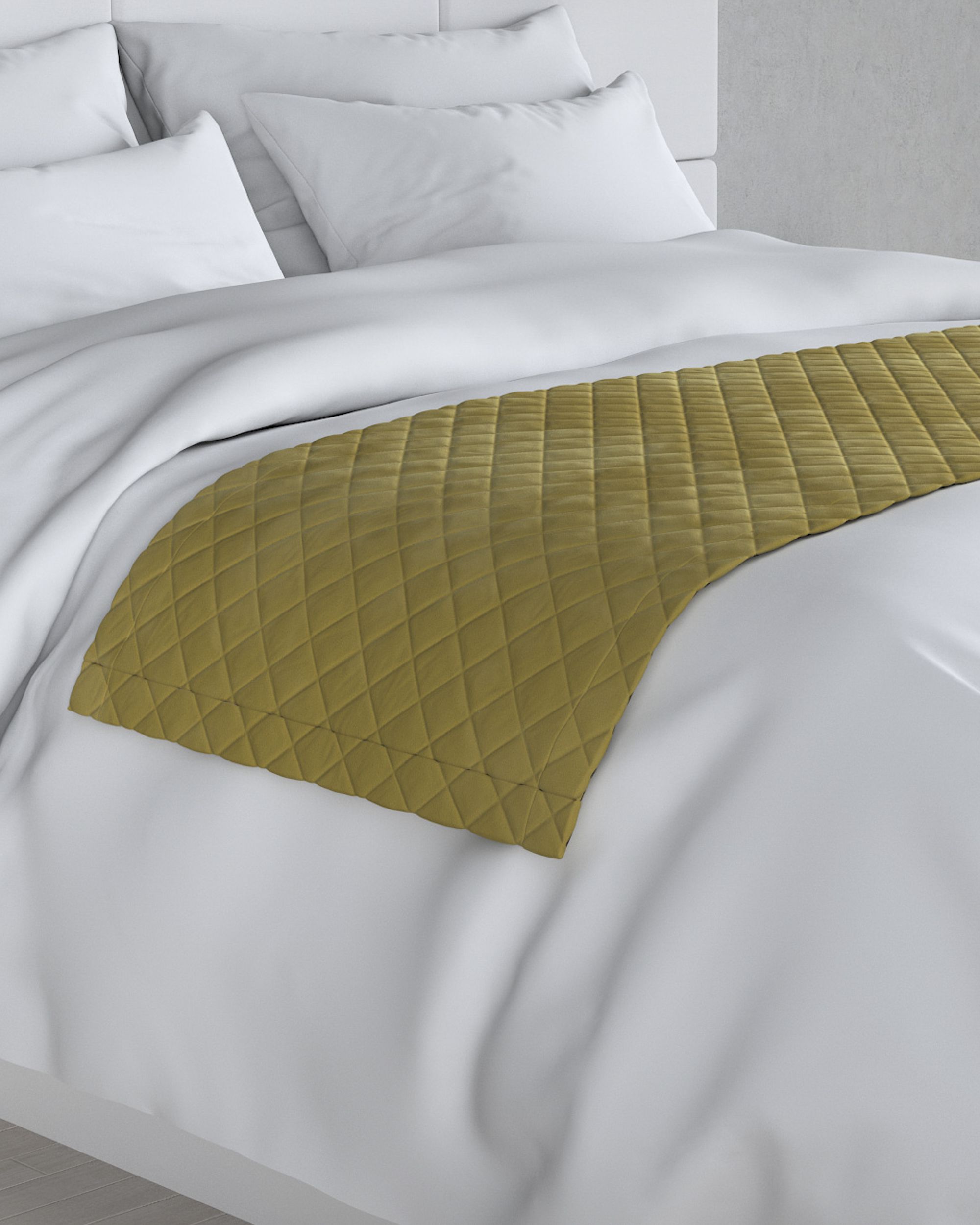 Bársony futó ágytakaró hotel 60x200cm termék színe zöld szövet fényes, welwet