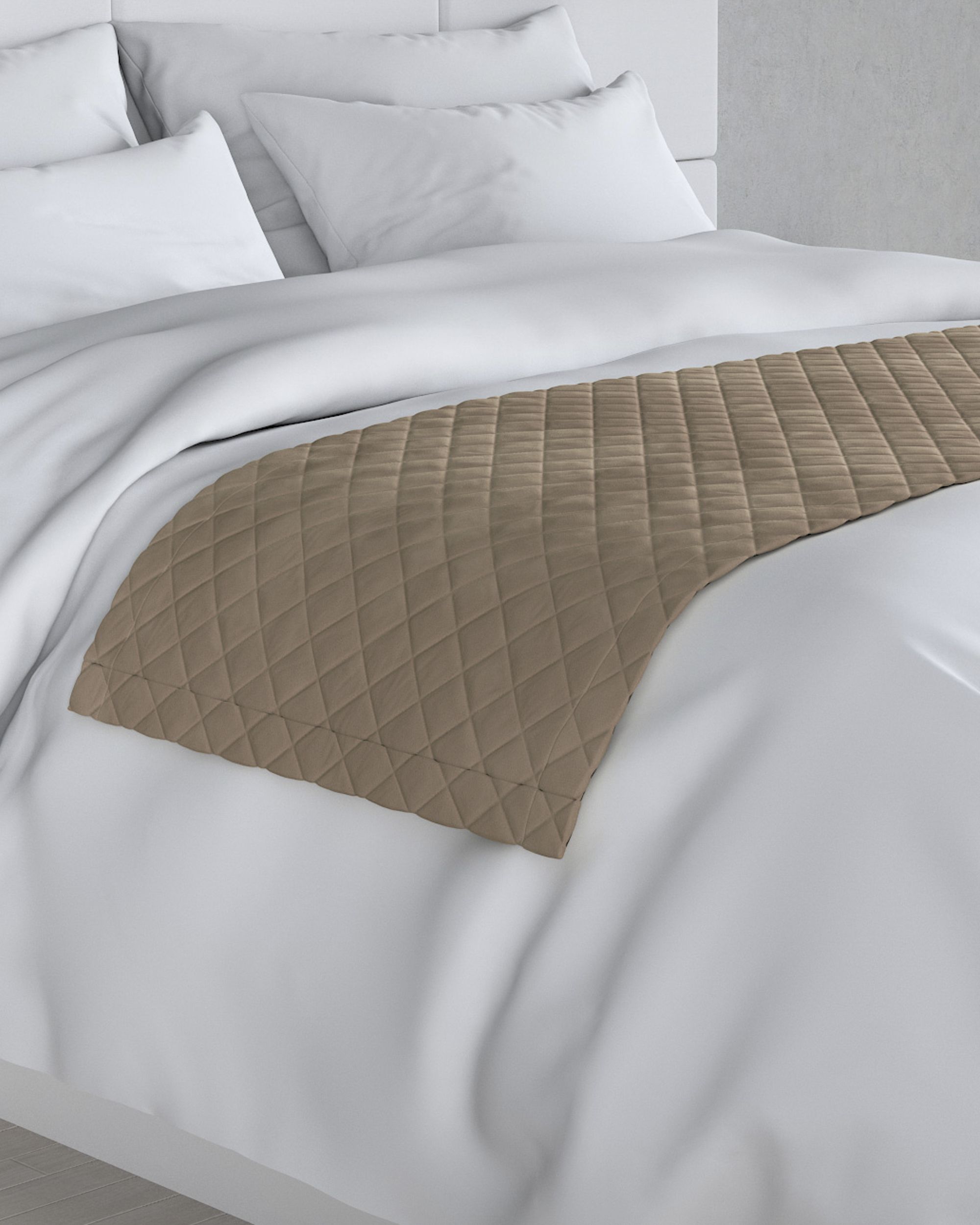 Bársony futó ágytakaró hotel 60x200cm termék színe bézs szövet fényes, welwet
