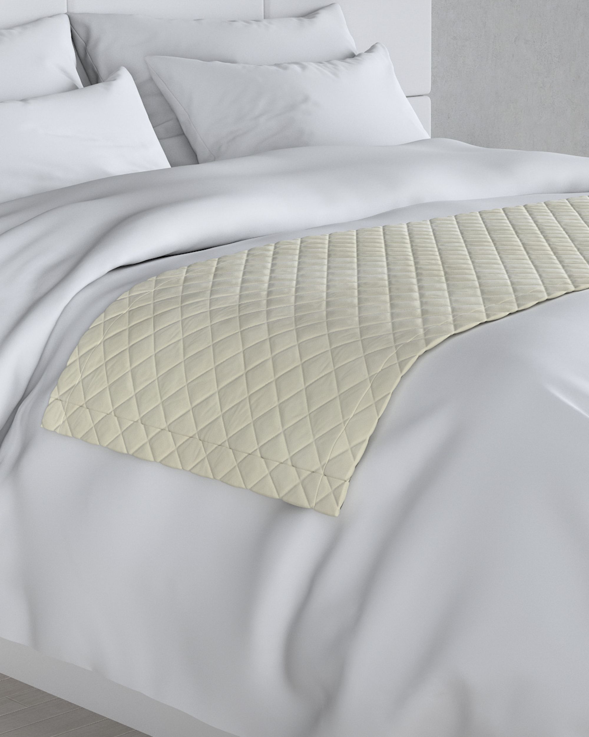 Bársony futó ágytakaró hotel 60x200cm termék színe krém szövet fényes, welwet