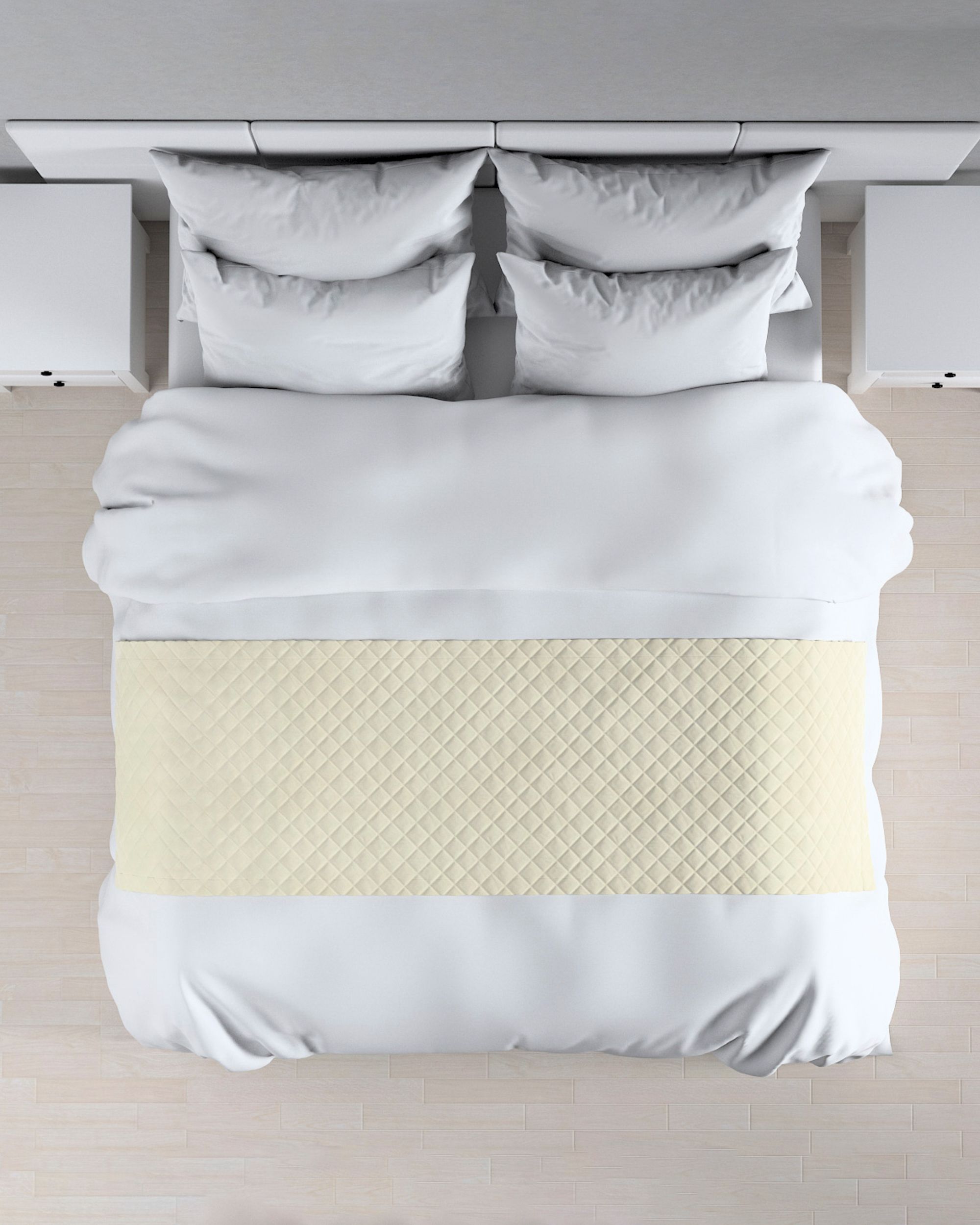 Bársony futó ágytakaró hotel 60x200cm termék színe krém szövet fényes, welwet (hover)