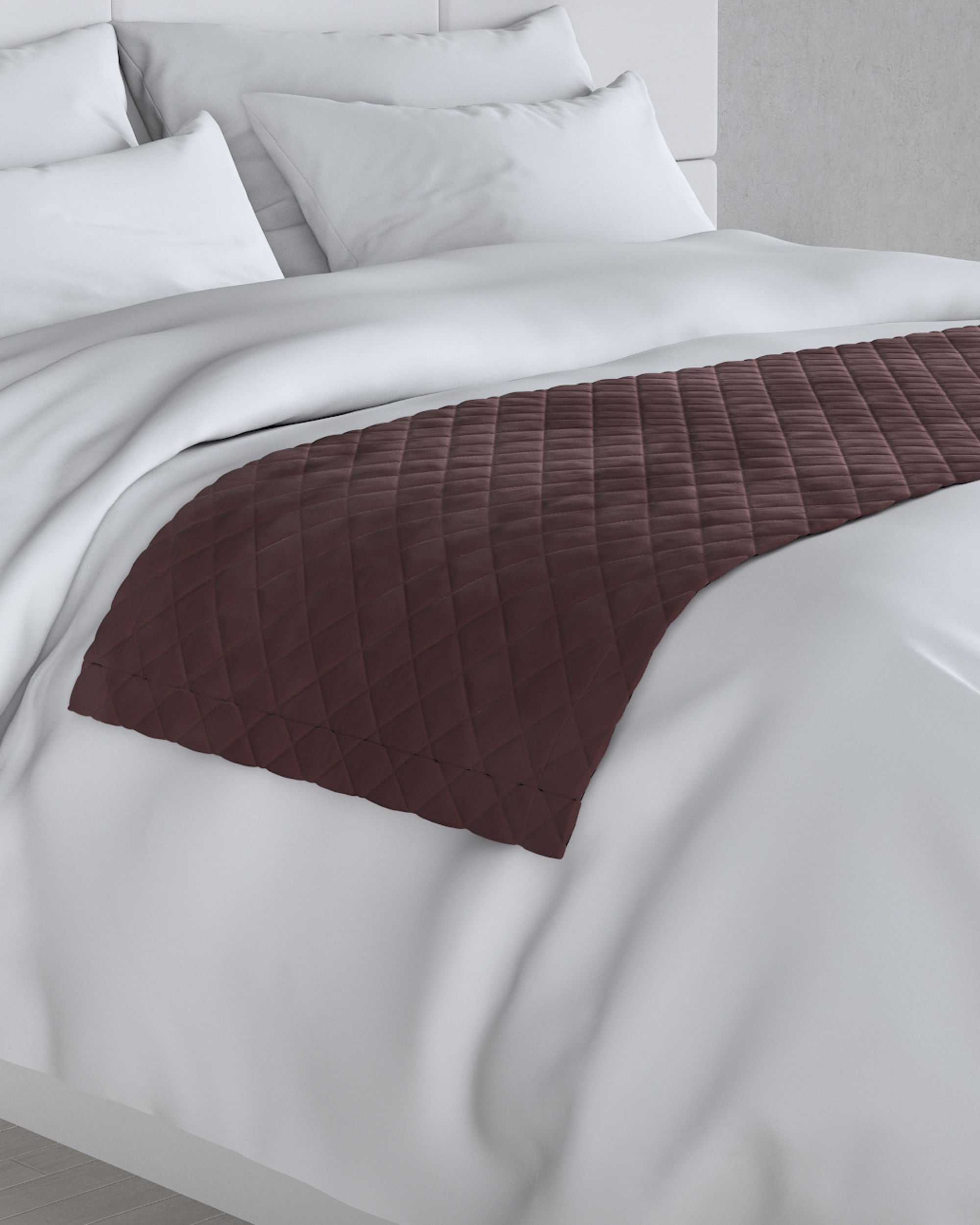 Bársony futó ágytakaró hotel 60x200cm termék színe piros szövet fényes, welwet
