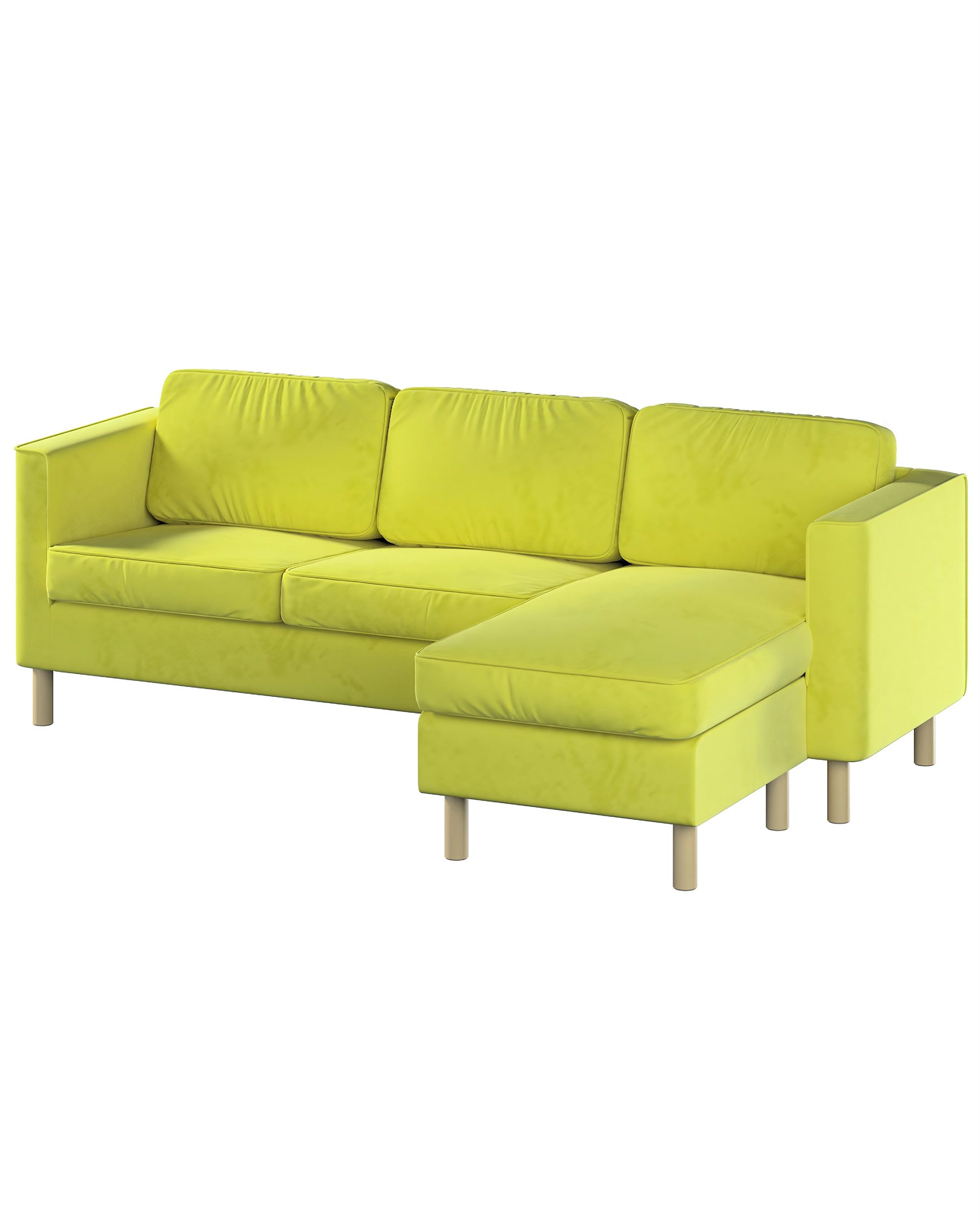 Huzat Pärup 3 személyes kanapéra nyugággyal (sezlonggal) termék színe zöld szövet fényes, welwet