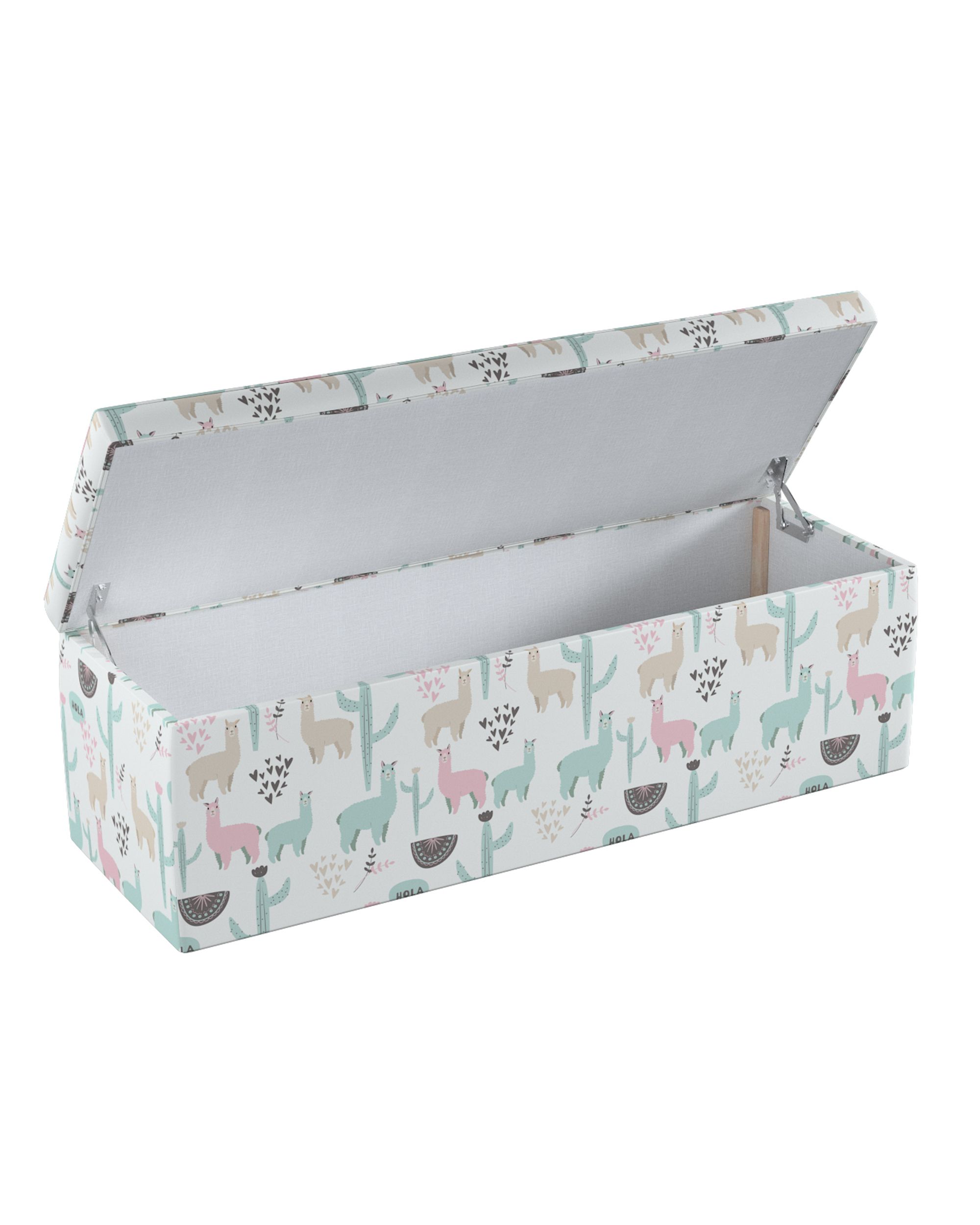 Tároló ládika termék színe zöld szövet mintás (hover)