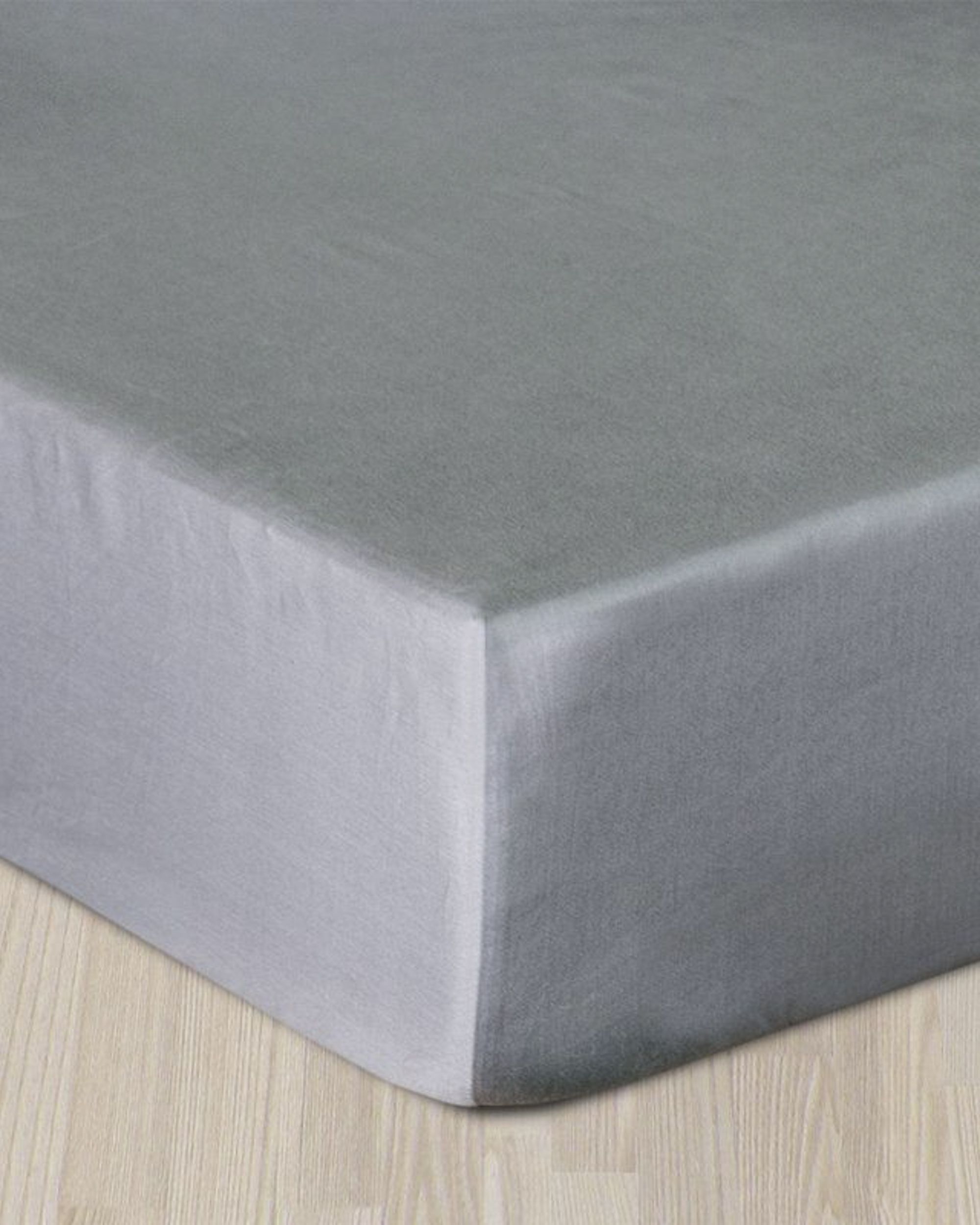 Gyűrt gumis szatén lepedő szürke 220 x 200 cm