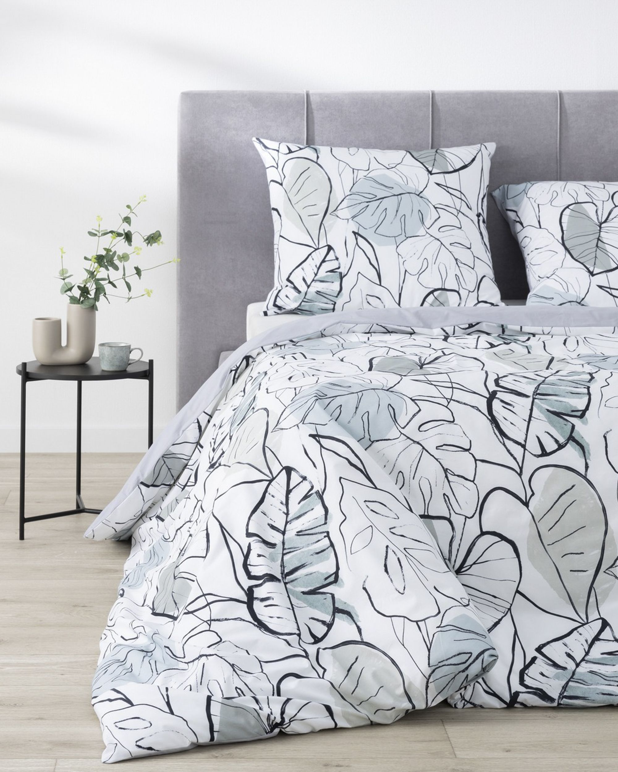 Pamut ágynemű garnitúra Monstera levelekkel 220x200cm