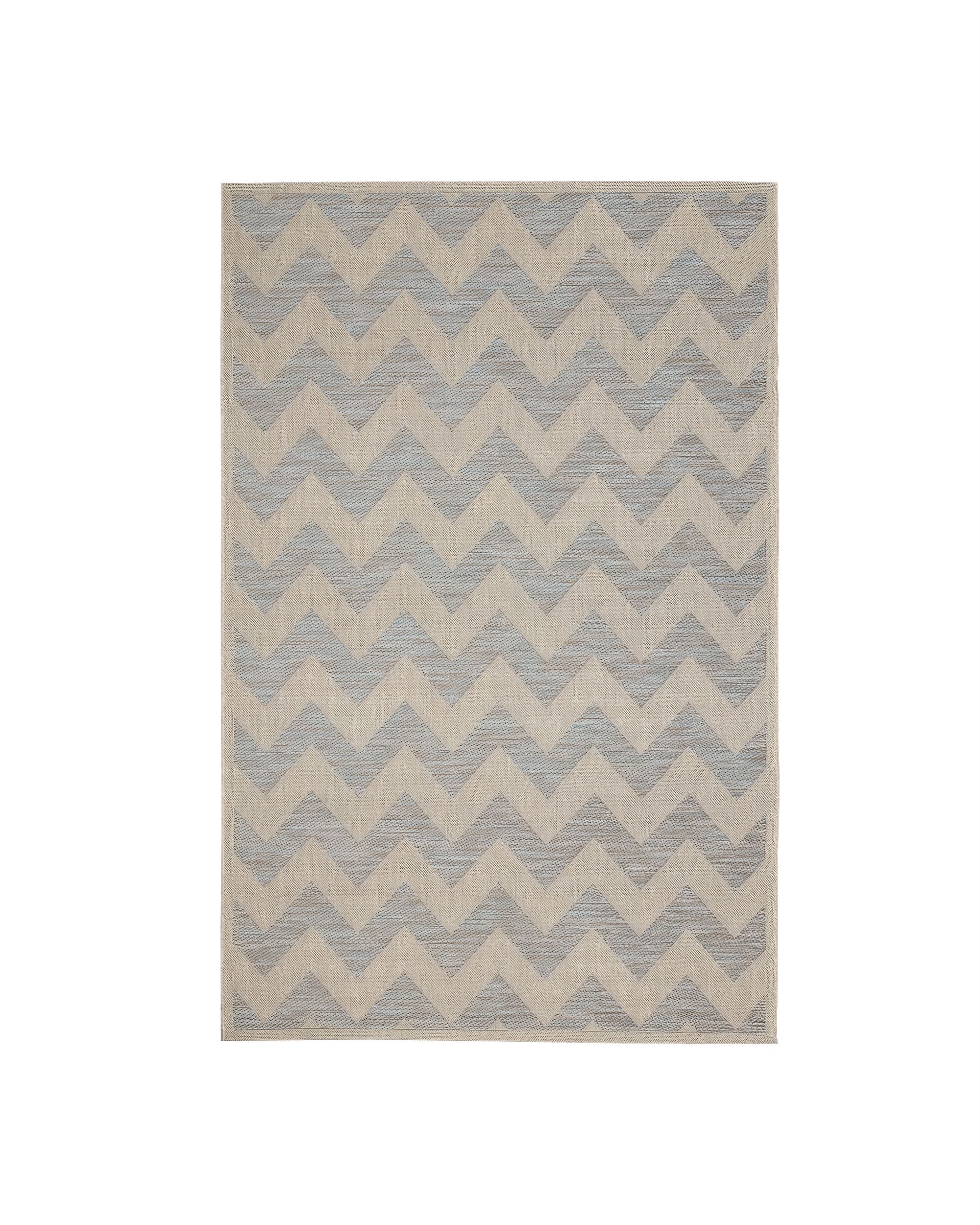 Modern Chevron szőnyeg bézs/jégkék 160x230 cm