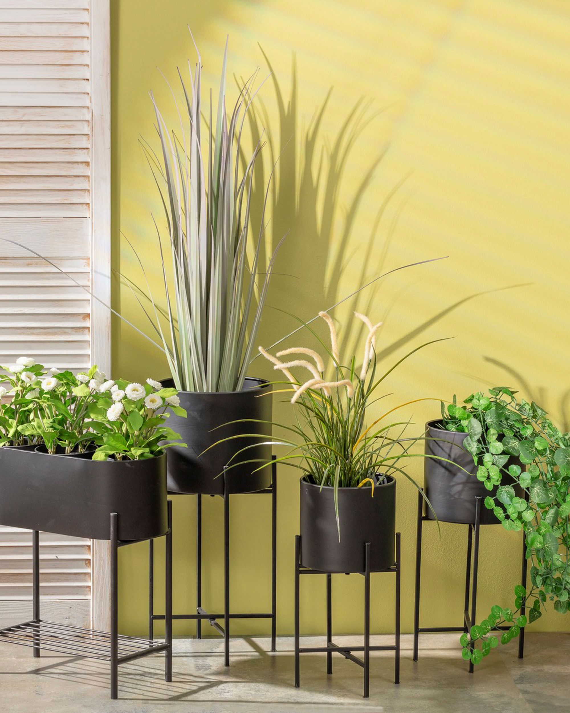Valery Duo kétszintes virágtartó 40x19x45cm fekete (hover)