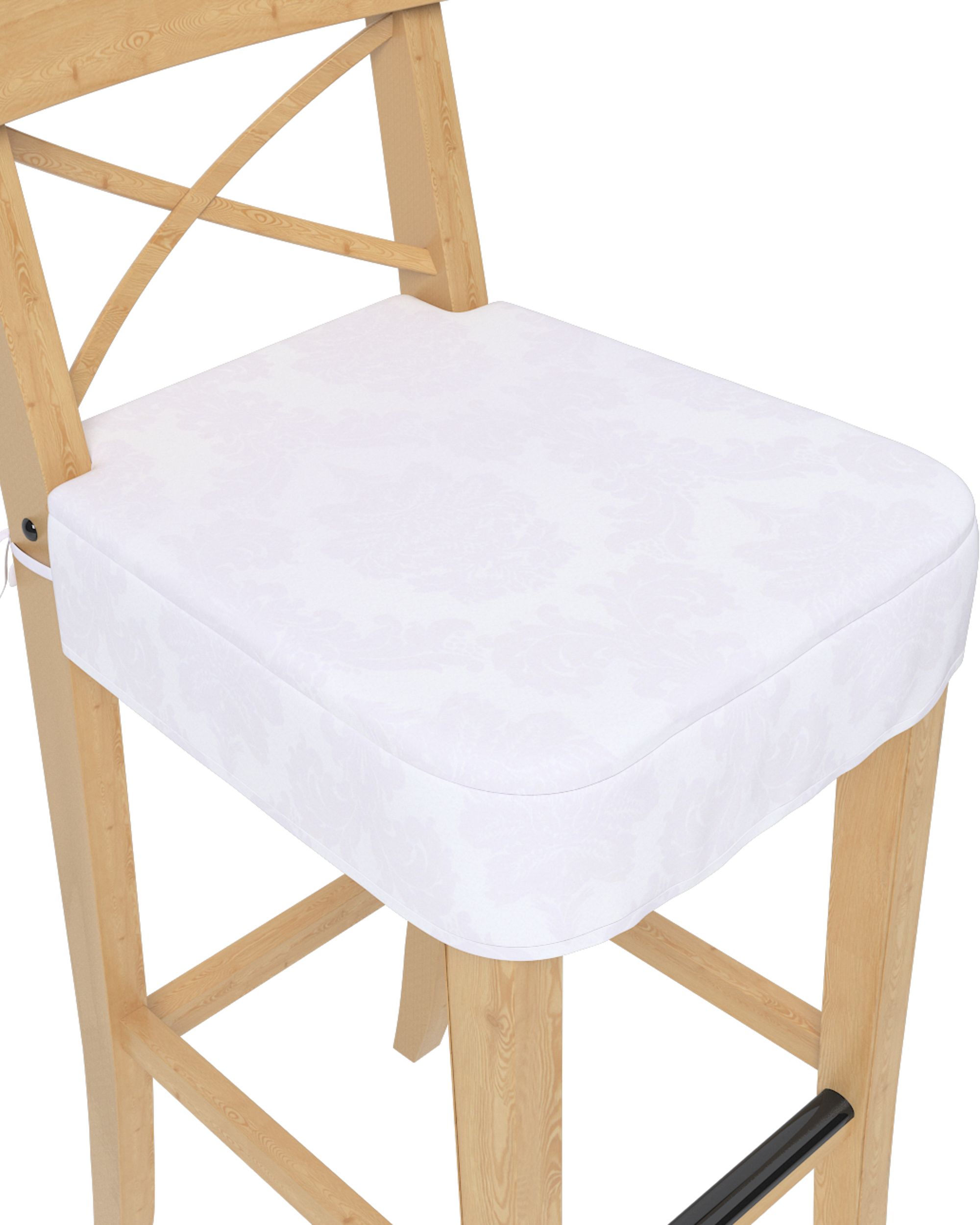 Ülőpárna Ikea Ingolf bárszékhez termék színe fehér szövet fényes, fonott, mintás (hover)