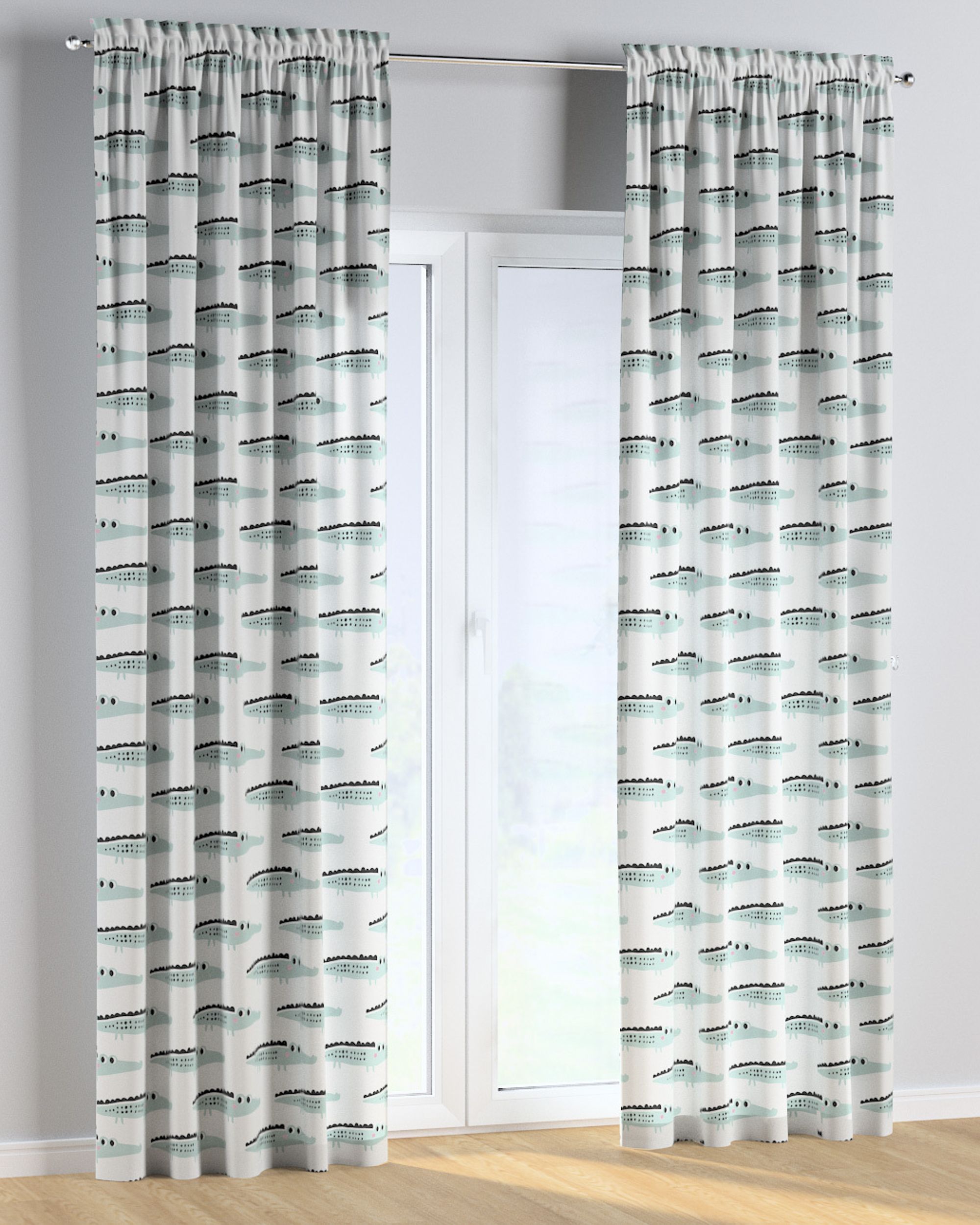 Bujtatós függöny rüssel termék színe zöld szövet mintás
