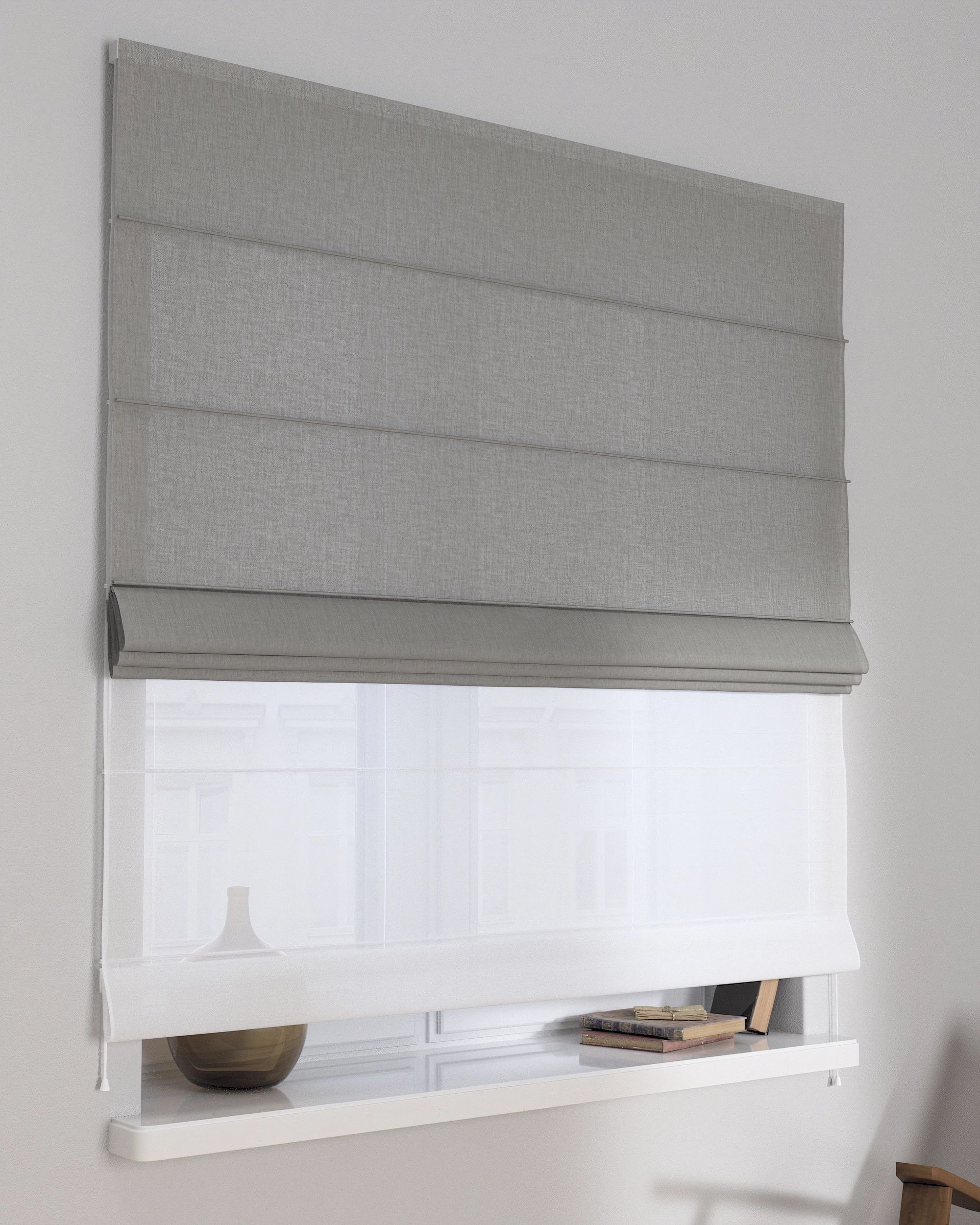 Dupla római roló DUO termék színe szürke szövet fonott (hover)