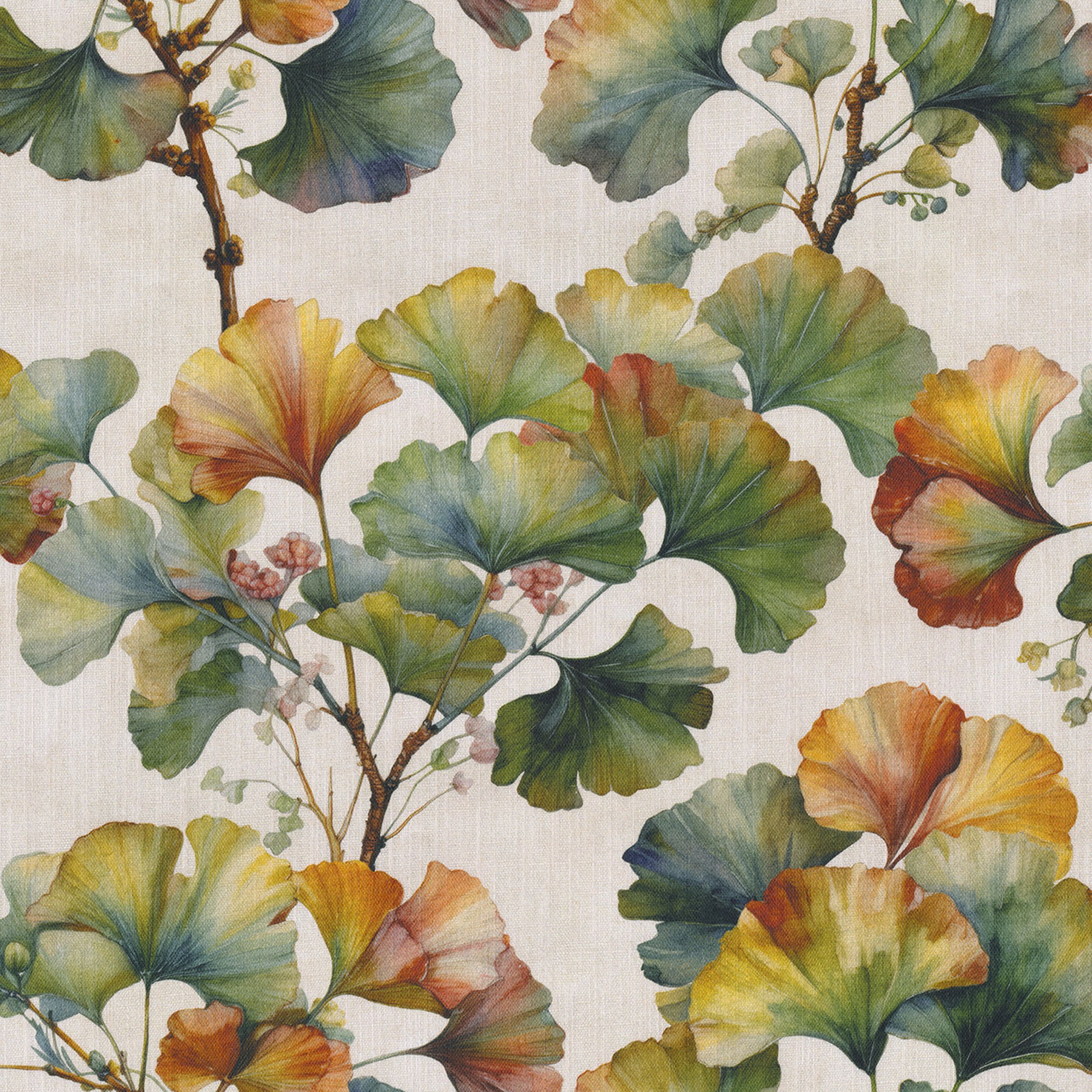 Botanic Viscose 145-18 sokszínű virágok fehér háttéren