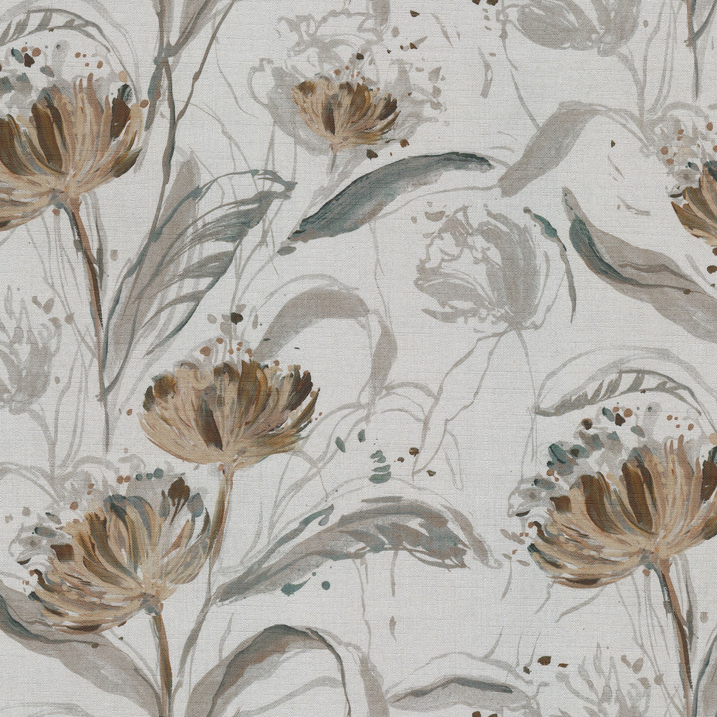 Botanic Viscose 145-22 virágok világosszürke háttéren
